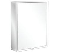 Villeroy & Boch My View Now armoire de toilette apparente, 1 porte, charnières à gauche, avec éclairage, avec interrupteur marche/arrêt, compatible Smart Home, 600x750x168mm, A4576L00