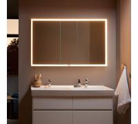 Villeroy und Boch My View Now Armoire de toilette à encastrer A4561300 130 x 75 x 16,8 cm, éclairage LED, 3 portes, avec interrupteur à capteur