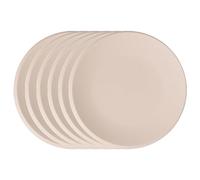 Villeroy & Boch NewMoon Lot de 6 assiettes plates, beiges, 27 cm, avec bord en demi-lune, en porcelaine de qualité supérieure