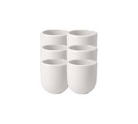 Villeroy & Boch - NewMoon Lot de 6 tasses sans anse moderne pour thé et café porcelaine de qualité supérieure, blanc, passe au lave-vaisselle, porcelaine