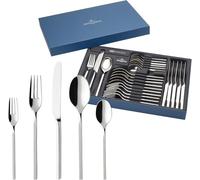 Villeroy & Boch Newwave Ménagère 60 pièces pour 12 personnes, passe au lave-vaisselle, set de couverts, set de couverts avec couteau, fourchette, cuillère, acier inoxydable