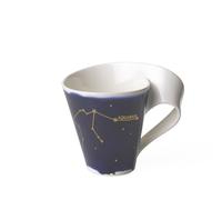 Villeroy & Boch - NewWave Stars Mug avec anse, tasse élégante à motif Verseau, porcelaine premium, adapté au lave-vaisselle, blanc/bleu, 300 ml