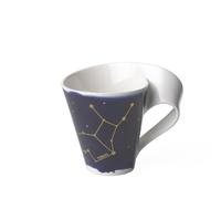 Villeroy & Boch - NewWave Stars Mug avec anse, tasse élégante à motif Vierge, porcelaine premium, adapté au lave-vaisselle, blanc/bleu, 300 ml
