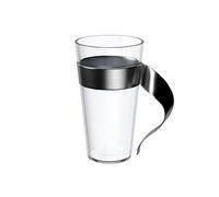 Villeroy & Boch - NewWave verre à latte macchiato 300 ml transparente, garanti lave-vaisselle, mug à anse, mug pour latte macchiato, cappuccino ou café glacé, verre borosilicate, acier inoxydable