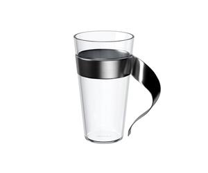 Villeroy & Boch - NewWave verre à latte macchiato 300 ml transparente, garanti lave-vaisselle, mug à anse, mug pour latte macchiato, cappuccino ou café glacé, verre borosilicate, acier inoxydable