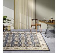 Villeroy & Boch Nicolas Tapis d'intérieur et d'extérieur Oriental tissé à Plat, Design Oriental Classique, certifié Öko-Tex Résistant aux intempéries et aux UV pour Balcon, terrasse, Jardin - Bleu