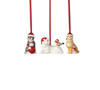 Villeroy & Boch - Nostalgic Ornaments Chats Ensemble de 3 pièces Multicolore, décoration de Noël, décoration pour Le Sapin, idée de Cadeau, déco de Noël soignée, Porcelaine Premium
