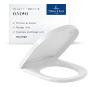 Villeroy & Boch O.novo abattant WC, SoftClose, forme en D - Blanc Alpin | Avec dispositif de fermeture automatique, amovible, en Duroplast incassable, pièce de rechange d'origine, 9M38S101
