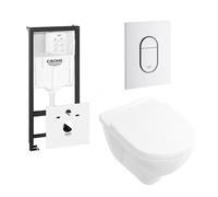 Villeroy & Boch O.NOVO Cuvette avec réservoir GROHE inclus plaque de commande WC Cosmopolitan blanche 0729205/0729242/0124124/0124182/