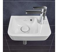 Villeroy und Boch O.novo lave-mains 434336R1 36x25cm, carré, vasque à gauche, avec trou pour robinetterie, avec trop-plein, blanc C-plus