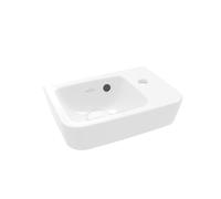 Villeroy und Boch O.novo lave-mains 434336T2 36x25cm, carré, vasque à gauche, avec trou pour robinetterie, avec trop-plein, blanc AntiBac C-plus