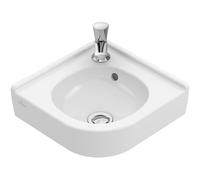Villeroy & Boch O.novo lave-mains d'angle 32x32cm - avec trou de robinet avec trop-plein blanc 73103201