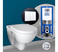 Villeroy & Boch O.novo Pack complet Cuvette suspendue et bâti-support neeos,, 5660HR01+16791WH#SET,
