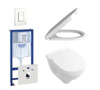 Villeroy & Boch O.Novo Pack WC - abattant softclose et quickrelease - plaque de déclenchement verticale/horizontale blanche - blanche 0720003/0729205/0124182/1024992/