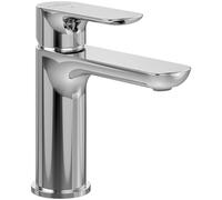Villeroy & Boch O.novo Robinet de lavabo sans vidage - Robinet de salle de bain avec fonction démarrage à froid - Économe en eau - Hauteur du bec : 105 mm - Rond - Chromé