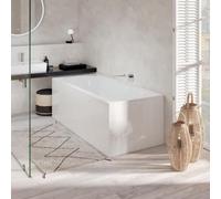 Villeroy & Boch - Oberon 180x80cm Baignoire rectangulaire encastrable gauche et droite en Quaryl®, avec pieds, blanc (UBQ180OBE2V-01)