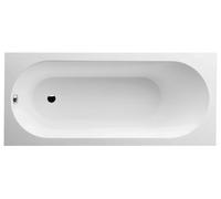 Oberon 180x80cm Baignoire rectangulaire encastrable gauche et droite en Quaryl®, avec pieds, blanc (UBQ180OBE2V-01)