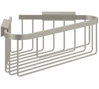 Villeroy & Boch Panier de douche d'angle Elements Tender, étagère d'angle murale en zinc pour produits d'hygiène, accessoire de douche, 260 x 206 x 82 mm - Nickel Brossé Mat