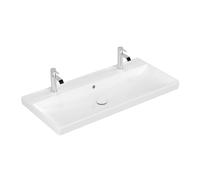 Villeroy & Boch Avento Plan vasque double l : 100 P : 47 cm blanc, avec trop-plein 4156A401
