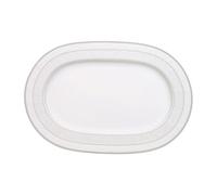 Villeroy & Boch - Plat Gray Pearl, Plat de Service Élégant Paré d’Ornements en Porcelaine Bone de Grande Qualité, 35 cm