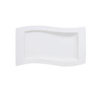 Villeroy & Boch - plateau de service NewWave, assiette de service carrée, lignes galbées, porcelaine premium, adapté lave-vaisselle, blanc, 49 x 30 cm