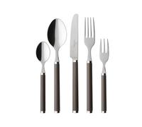 Villeroy & Boch Play! Chocolate Brown Couverts de table pour 6 personnes, 30 pièces, Inox, Manche en plastique brun