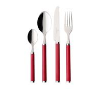 Villeroy & Boch Play! Red Roses Couverts de table pour 6 personnes, 24 pièces, Inox, Manche en plastique rouge