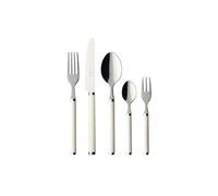 Villeroy & Boch Play! White Pearl Couverts de table pour 6 personnes, 30 pièces, Inox, Manche en plastique blanc