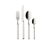 Villeroy & Boch Play! White Pearl Couverts de table pour 6 personnes, 24 pièces, Inox, Manche en plastique blanc