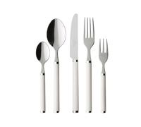 Villeroy & Boch Play! White Pearl Couverts de table pour 6 personnes, 30 pièces, Inox, Manche en plastique blanc