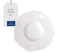 Villeroy & Boch - Pura assiette à pâtes, env. 29 נ29 נ5,5 cm, blanc immaculé, résiste au lave-vaisselle et au micro-ondes, forme fluide, assiette en porcelaine Premium Bone made in Germany