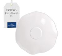 Villeroy & Boch - Pura sous-tasse à expresso, env. 12 נ12 נ1,5 cm, blanc immaculé, lave-vaisselle et four à micro-ondes, forme fluide, porcelaine Premium Bone made in Germany