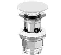 Villeroy & Boch Push-Open Bonde de Vidage pour Lavabo avec Trop-plein Bonde en Laiton avec Couvercle en Céramique Pop Up Valve Diamètre 32mm Stone White CeramicPlus