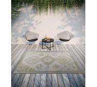 Villeroy & Boch Robert Tapis d'intérieur et d'extérieur moderne tissé à plat - Style bohème - Ethnique - Certifié Öko-Tex - Résistant aux intempéries et aux UV - Pour balcon, terrasse, jardin - Marron