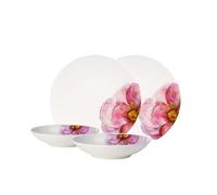 Villeroy & Boch - Rose Garden Ensemble D’Assiettes, 4 P, Ensemble De Vaisselle Pour 2 Personnes, Porcelaine Premium