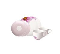 Villeroy & Boch - Rose Garden Service Pour Le Café, 6 P., Ensemble De Vaisselle Pour 2 Personnes, Porcelaine Premium