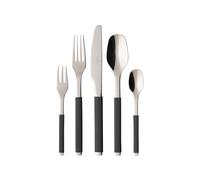 Villeroy & Boch S+ Cosy Grey Couverts de table pour 6 personnes maximum, 30 unités, Acier inoxydable, Manche à revêtement en silicone gris