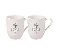 Villeroy & Boch - Set de tasses Statement Mr & Mr, ensemble de 2 tasses, 290 ml, emballage cadeau, Tasses de haute qualité en porcelaine premium, Parfait pour les couples, Cadeau pour les mariages
