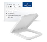 Villeroy & Boch Abattant WC Architectura 9M58S101, charnières inox, fermeture amortie, Blanc alpin