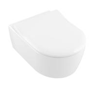 Villeroy & Boch Avento abattant de WC - SlimSeat avec couvercle avec SoftClose et QuickRelease avec charnières en inox blanc 9m87s101