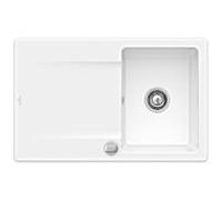Villeroy & Boch Siluet évier encastrable 333402KG avec garniture de vidage et actionnement excentrique, Blanche Neige