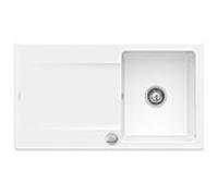 Villeroy & Boch Siluet évier encastrable 333502R1 avec garniture de vidage et actionnement excentrique, blanc