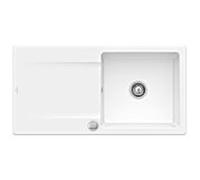 Villeroy & Boch Siluet évier encastrable 333602KG avec garniture de vidage et actionnement excentrique, Blanche Neige