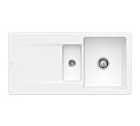 Villeroy & Boch Siluet évier encastrable 333702KG avec garniture de vidage et actionnement excentrique, Blanche Neige