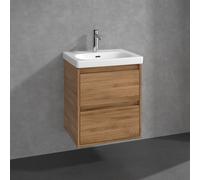 Meuble sous Villeroy und Boch vasque Skyla C79300RH 2 tiroirs, 522 x 596 x 424 mm, chêne Kansas