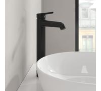 Villeroy & Boch Skyla mitigeur de lavabo TVW116003000K5 bec haut, laiton, AquaSmart, noir mat