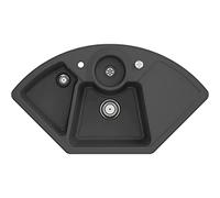Villeroy & Boch Solo Évier d'angle en céramique 1075 x 600 mm avec bonde d'évacuation excentrique Graphite CeramicPlus