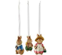 Villeroy & Boch Spring Fantasy Lot de 3 suspensions Motif lapin 4 x 2,8 x 1,1 cm