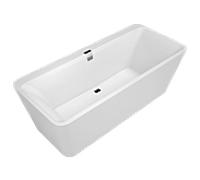 Villeroy und Boch Squaro Edge 12 baignoire rectangulaire duo Q180SQE9W2BCV01 blanc , avec Q180SQE9W2BCV01 / trop-plein, chromée, 180x80cm, à poser