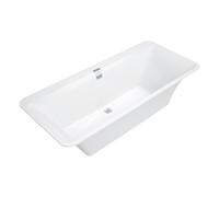 Villeroy und Boch Squaro Edge 12 Oval baignoire UBQ180SQE7DV-RW 180x80cm, drain central, pierre blanche